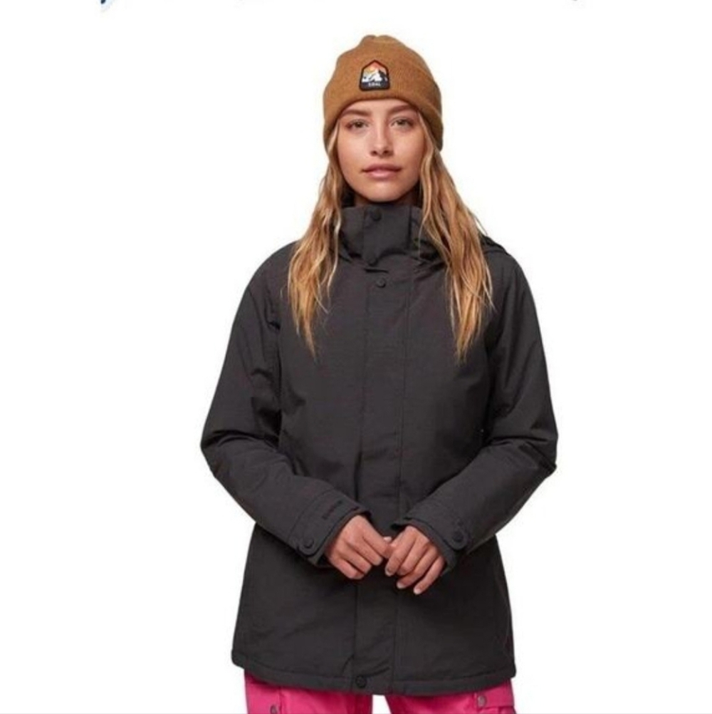 Burton Jacket Womens Medium Black Jet Set Dry Ride Snowboard Ski Hooded Outdoor